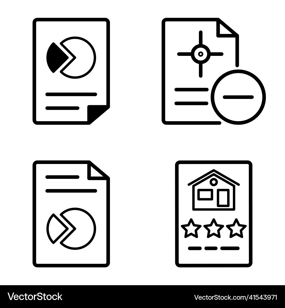 Docs1-2 flat icon set isolated on white background Docs1-2 flat icon set isolated on white background vector image