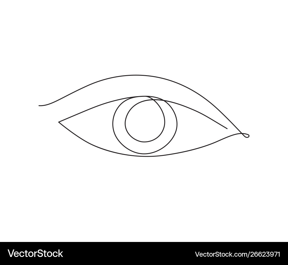 Eye one line Royalty Free Vector Image - VectorStock