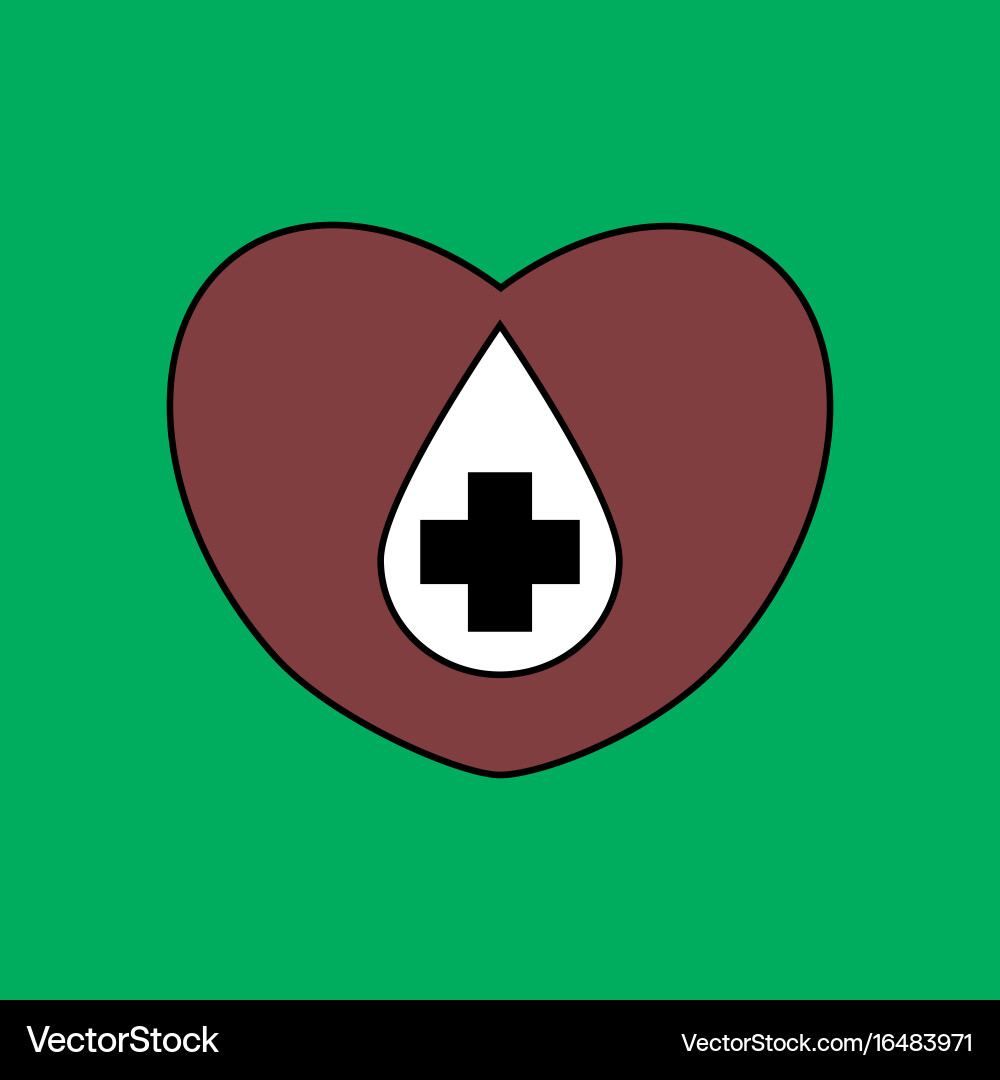 Flat icon design collection heart with a cross Vector Image