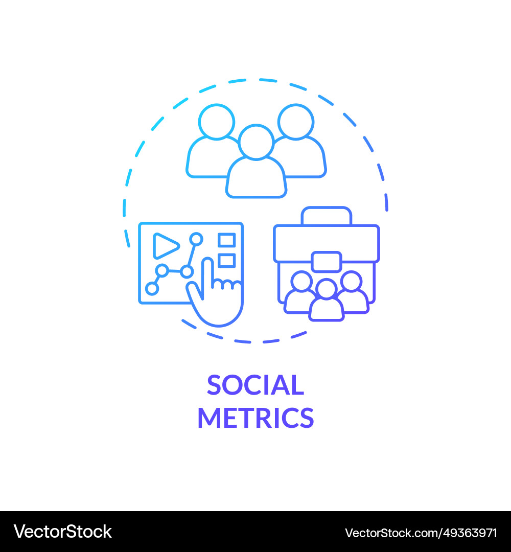 Gradient thin line icon social metrics concept Vector Image