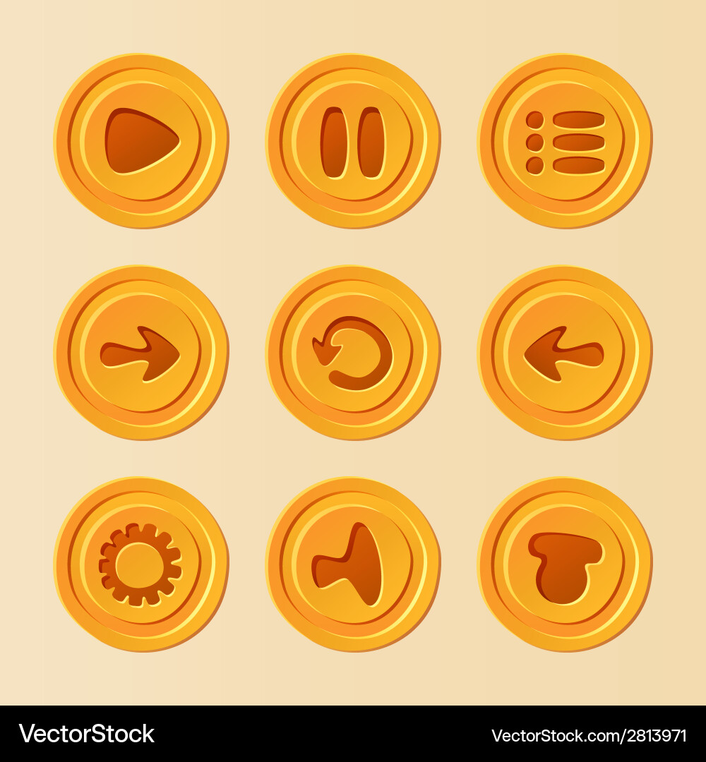 Mobile Game UI Button Set vector image