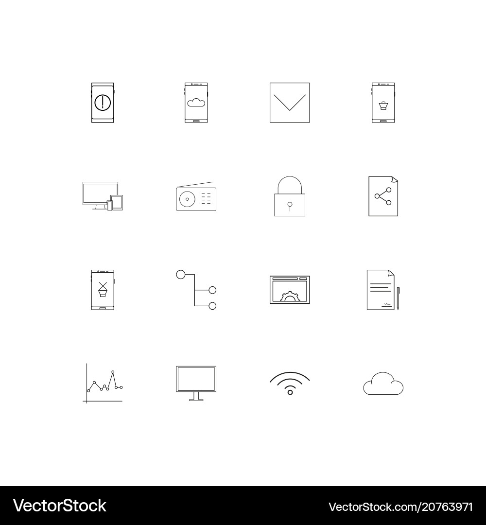 Netzwerk und Datenbank lineare dünne Symbole Set Netzwerk und Datenbank lineare dünne Symbole Set vektorbild