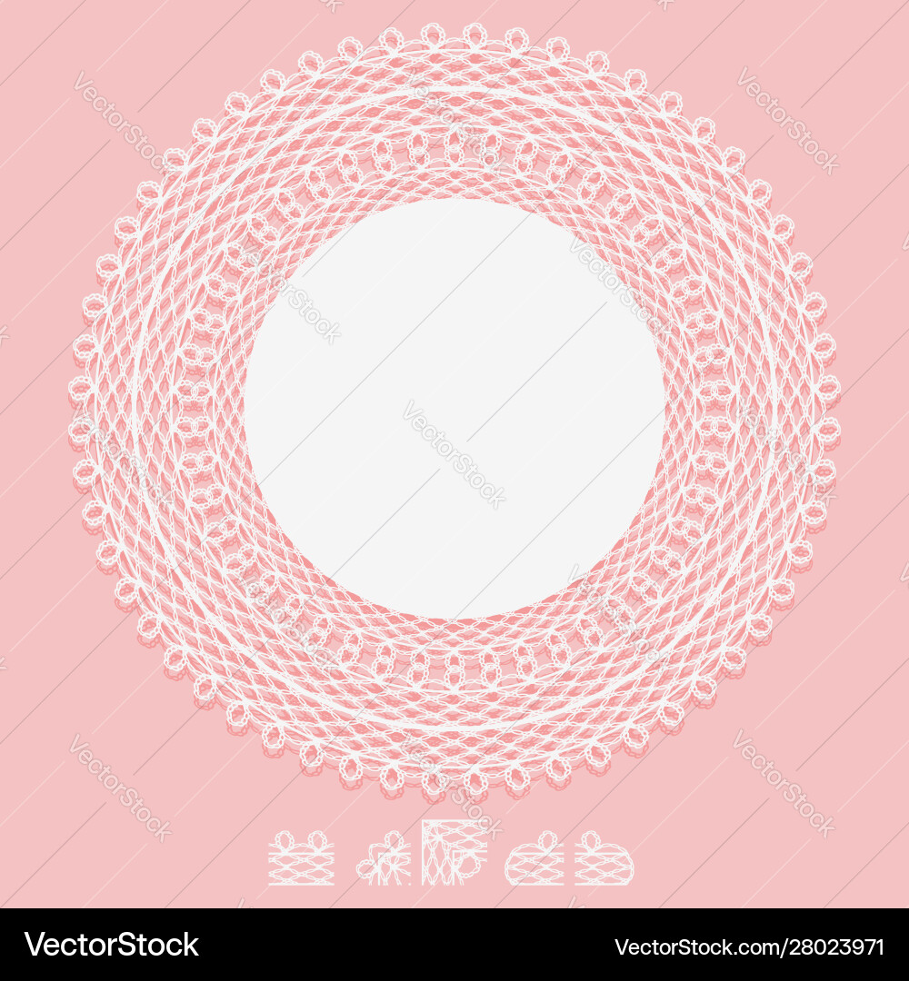 Openwork white napkin and elements pattern Openwork white napkin and elements pattern vector image