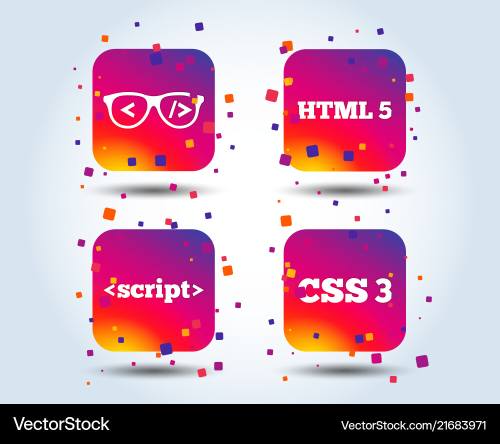 Programmierer Codierer Gläser html Markup Sprache Programmierer Codierer Gläser html Markup Sprache vektorbild