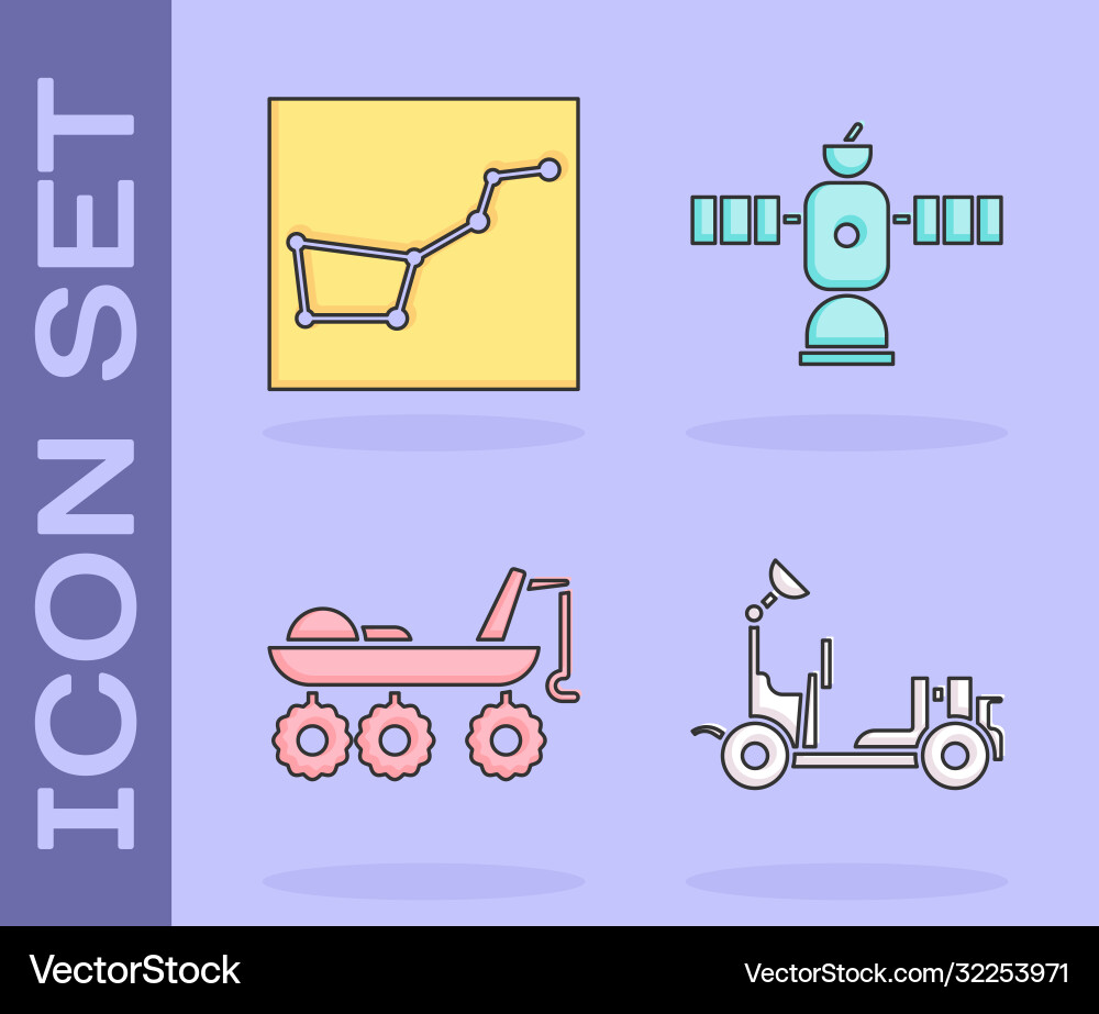 Set mars rover great bear constellation Set mars rover great bear constellation vector image