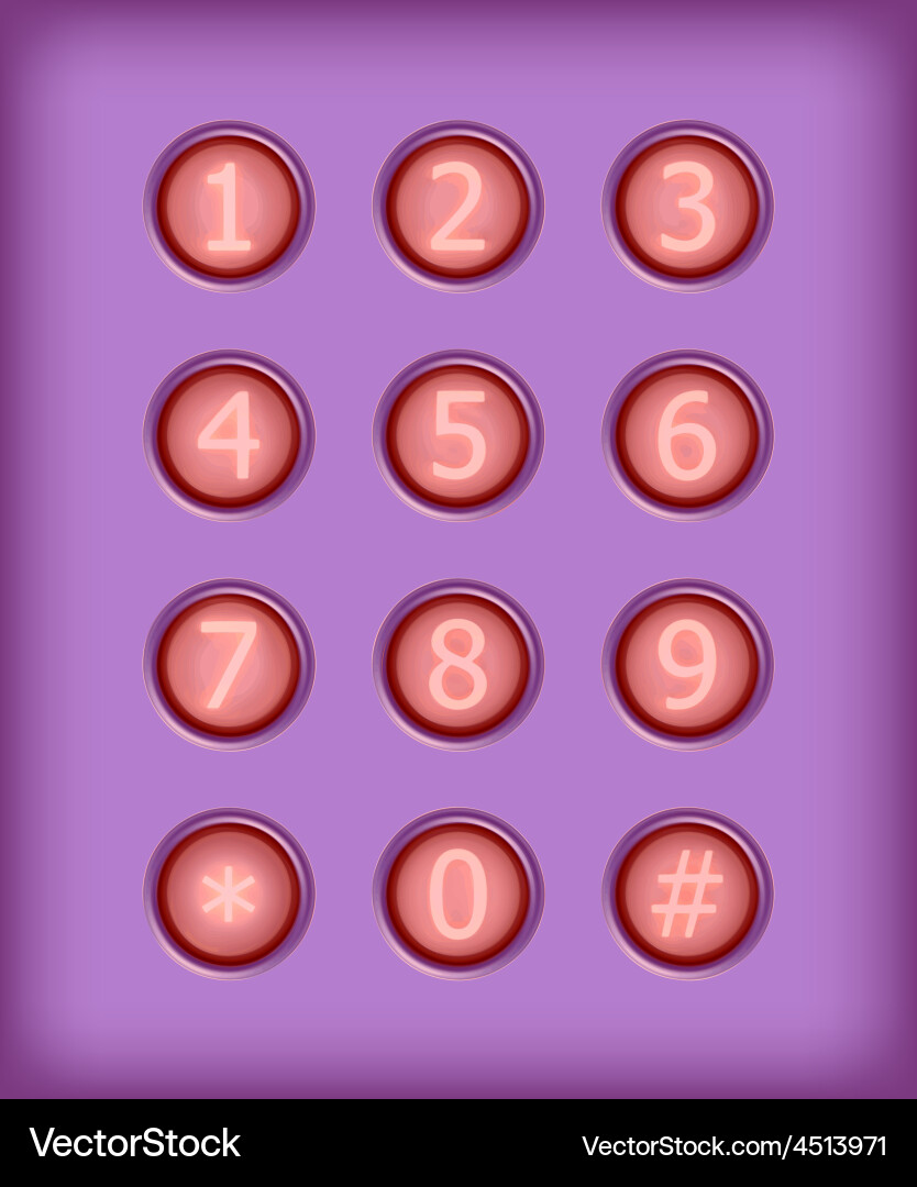 Set of buttons with number vector image