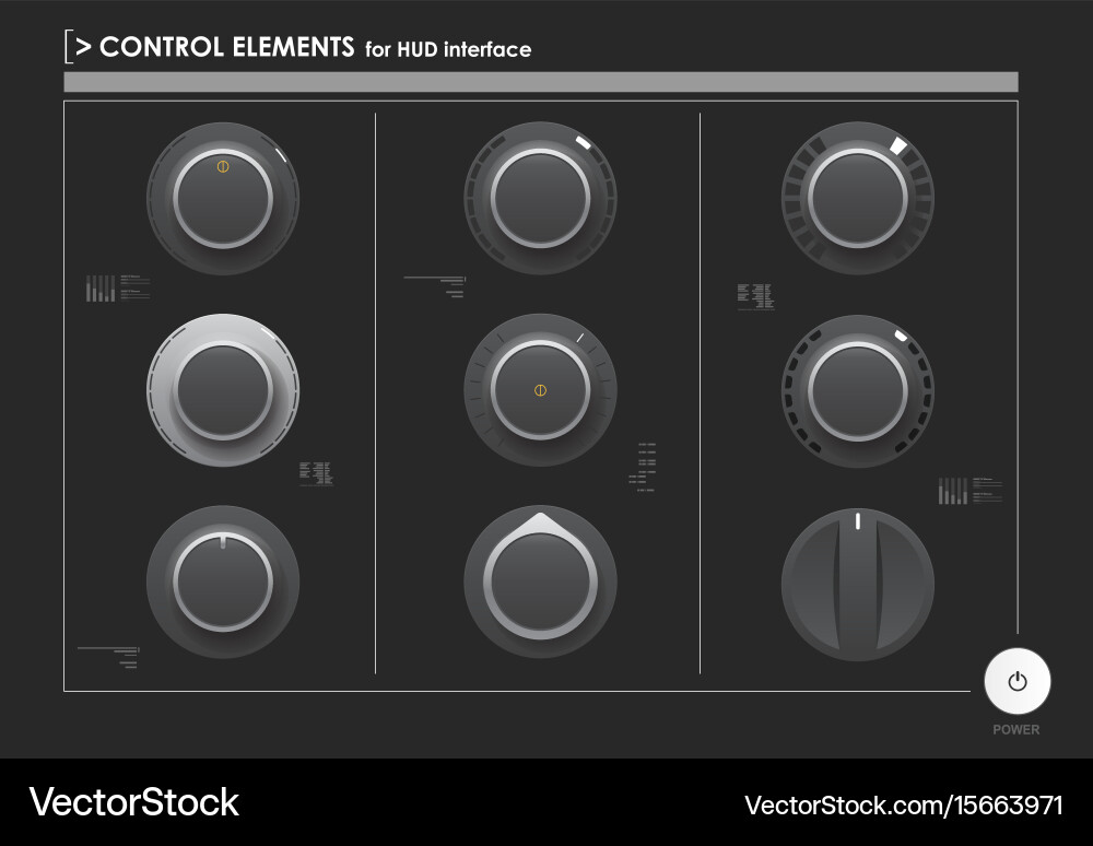 Set of control elements or audio equipment for web Vector Image