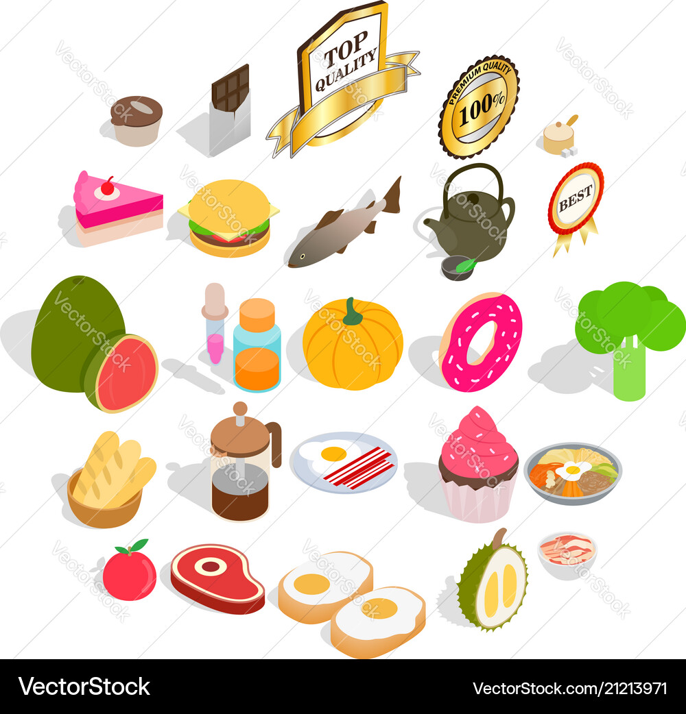 Sip icons set isometric style Vector Image