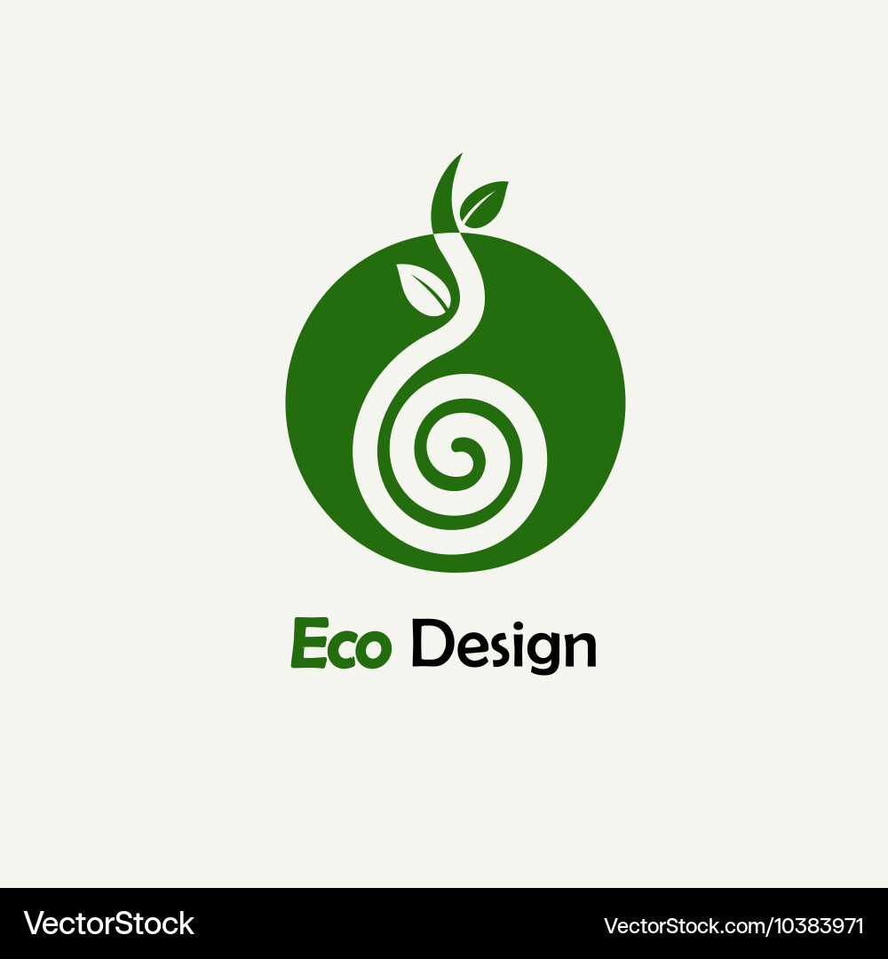 Symbolic sprout tree spiral template for creating vector image