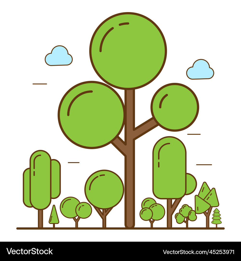 Tree icon set vector image