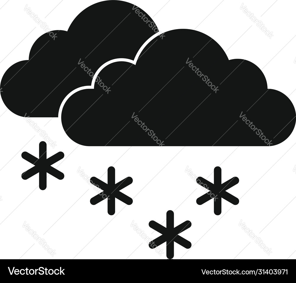 Zero temperature blizzard icon simple style Zero temperature blizzard icon simple style vector image