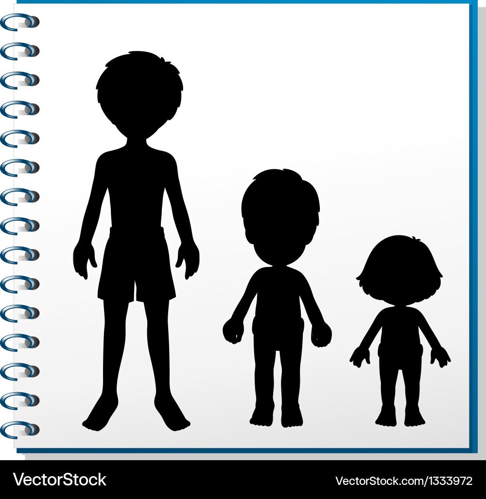 A notebook with an image of three humans Vector Image
