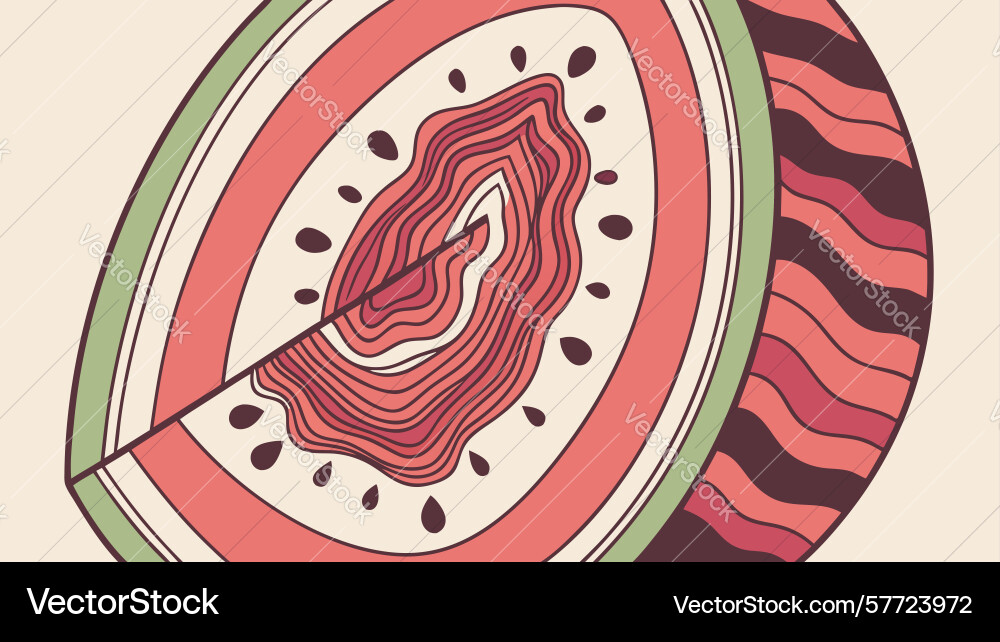 Abstract fruit slice geometric pattern design Vector Image