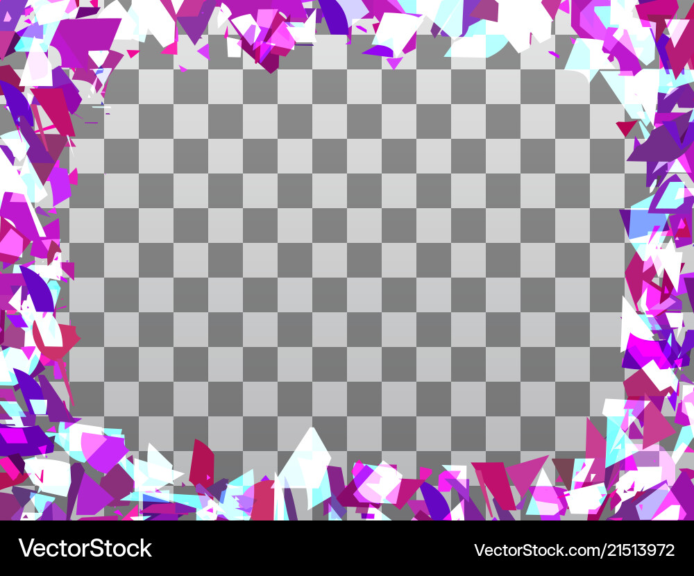 Broken particle frame on a transparent background vector image