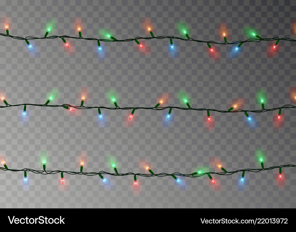Christmas color lights string transparent effect Christmas color lights string transparent effect vector image