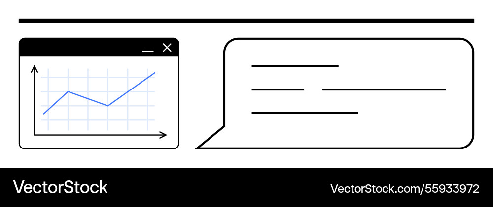 Data analysis with line chart and minimalist Vector Image