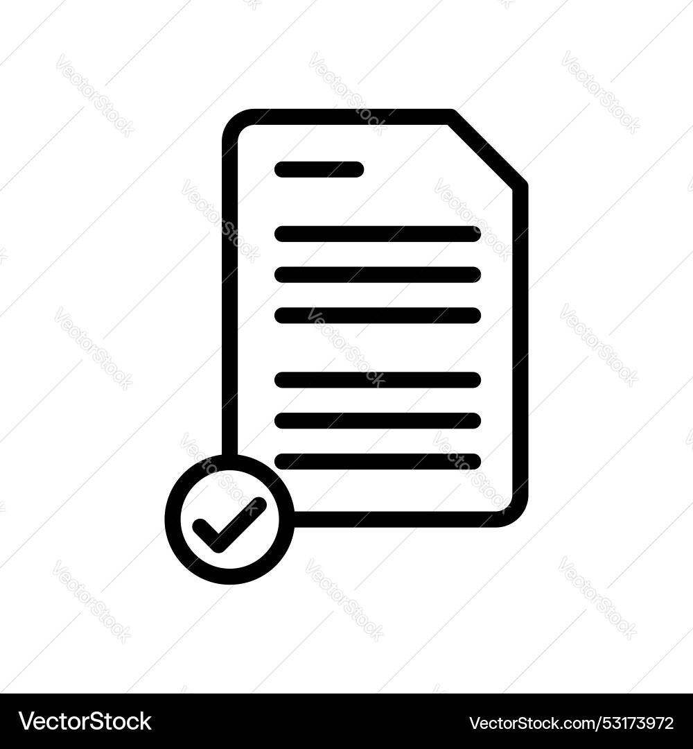 Document accept icon set checked contract paper Document accept icon set checked contract paper vector image