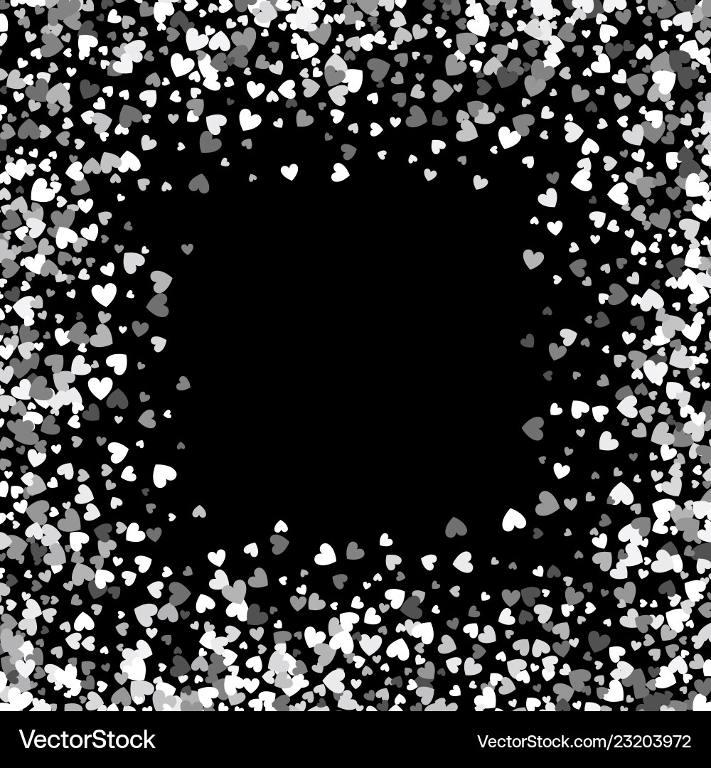 Frame or border of random scatter hearts Frame or border of random scatter hearts vector image