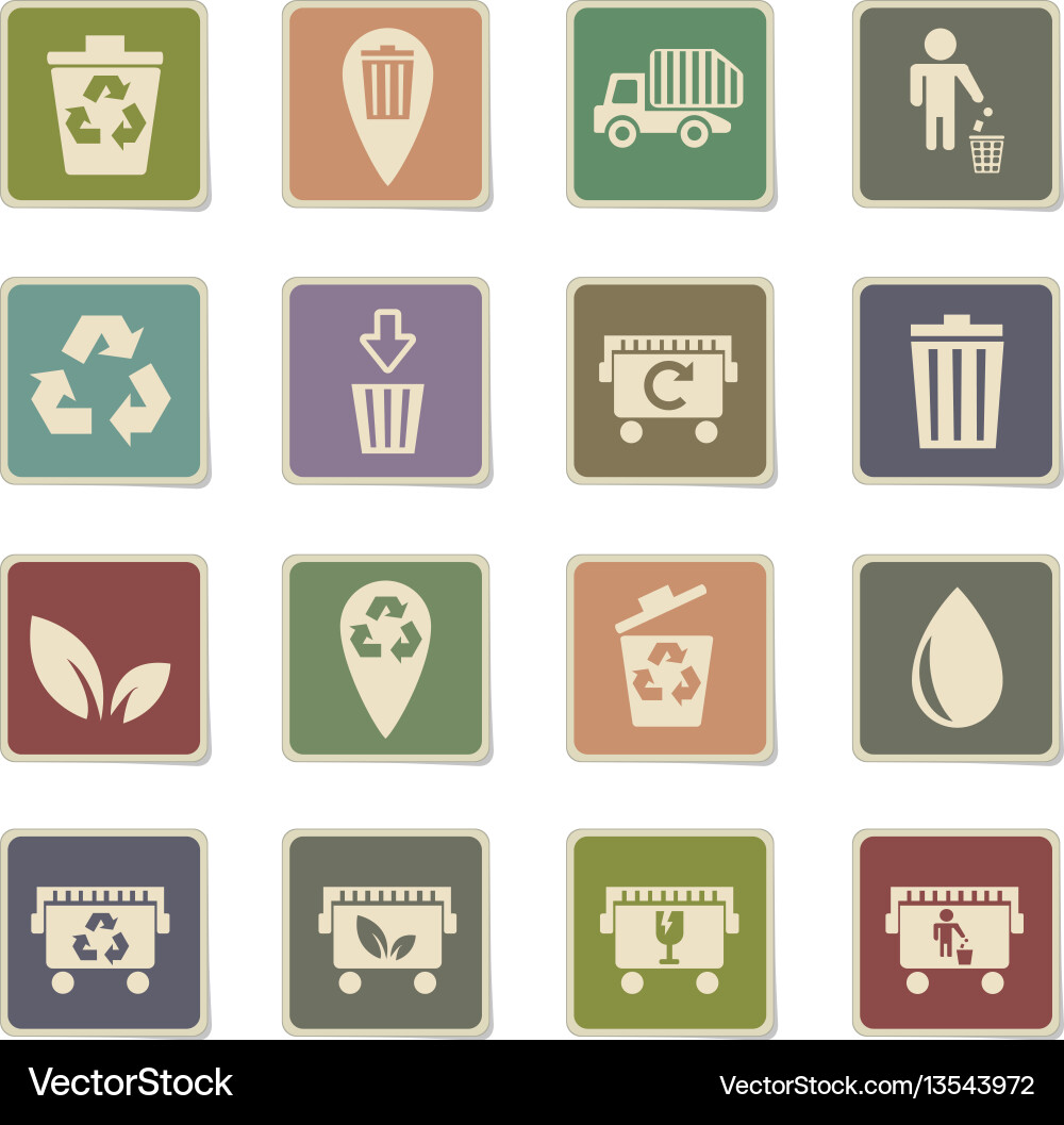Garbage Icon Set Vector Image