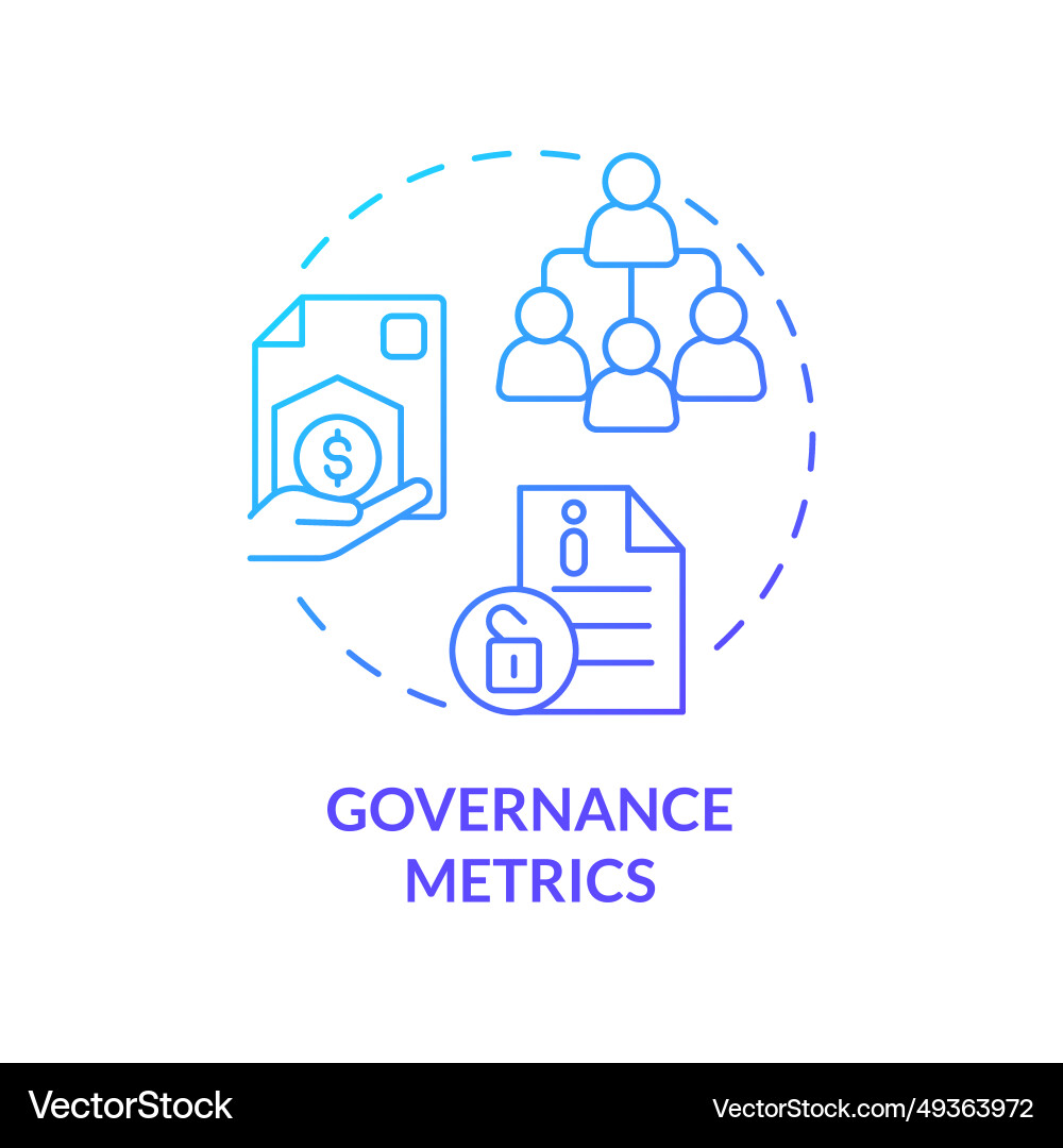 Gradient thin line icon governance metrics concept Gradient thin line icon governance metrics concept vector image