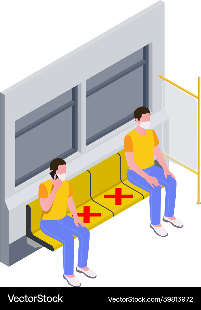Isometric social distance icon Isometric social distance icon vector image