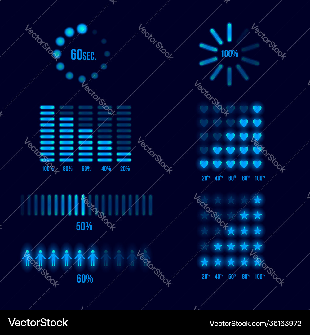 Loading Progress Indicators vector image