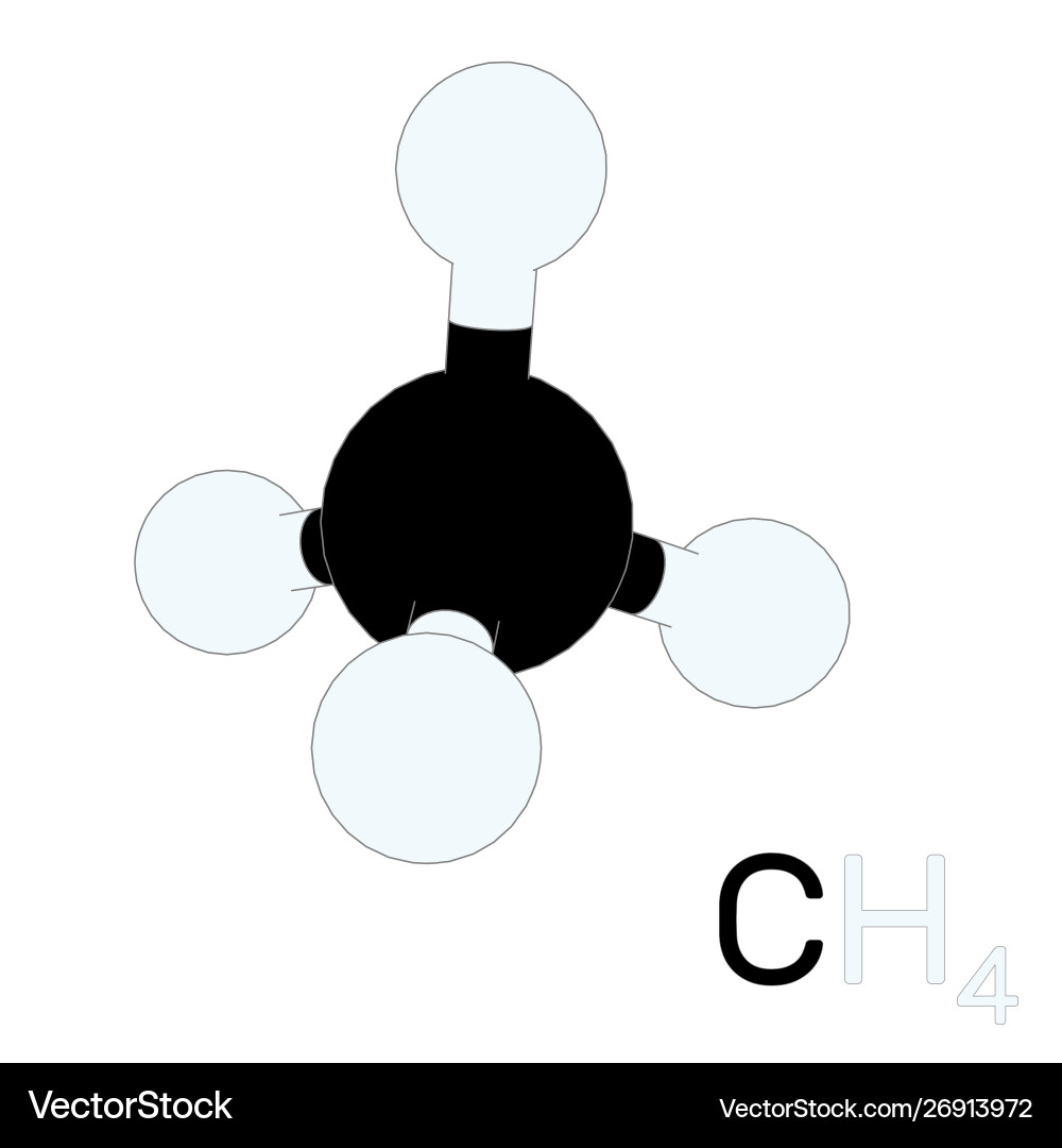 Methane Molecule Model – Royalty-Free Vector | VectorStock, image size:1000x1080