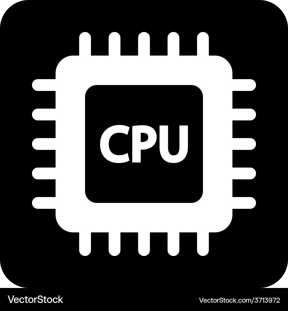 Microchip symbol button vector image