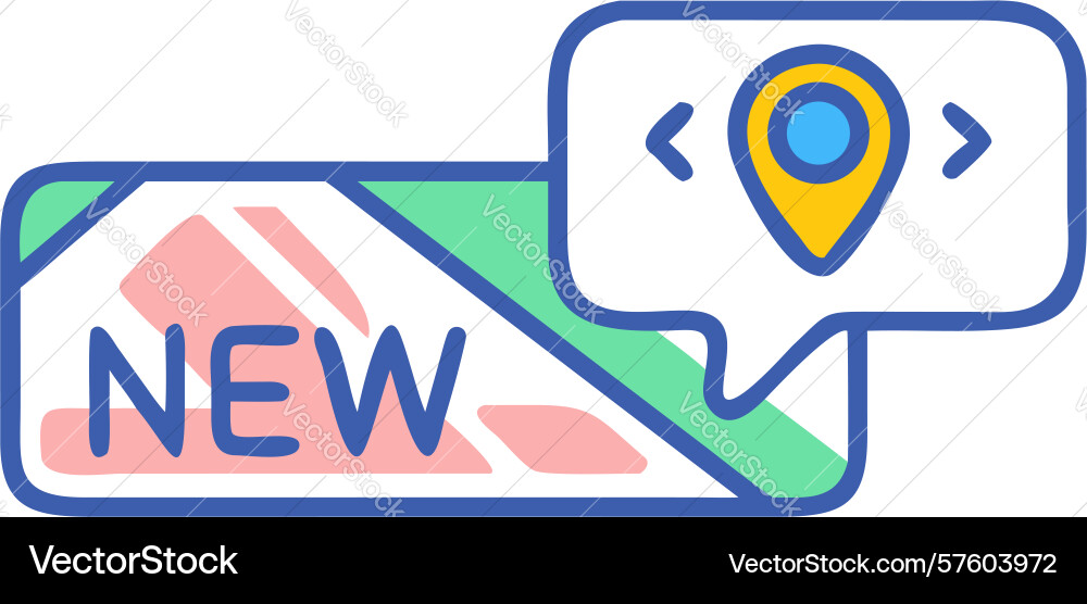 New map feature location discovery alert icon vector image