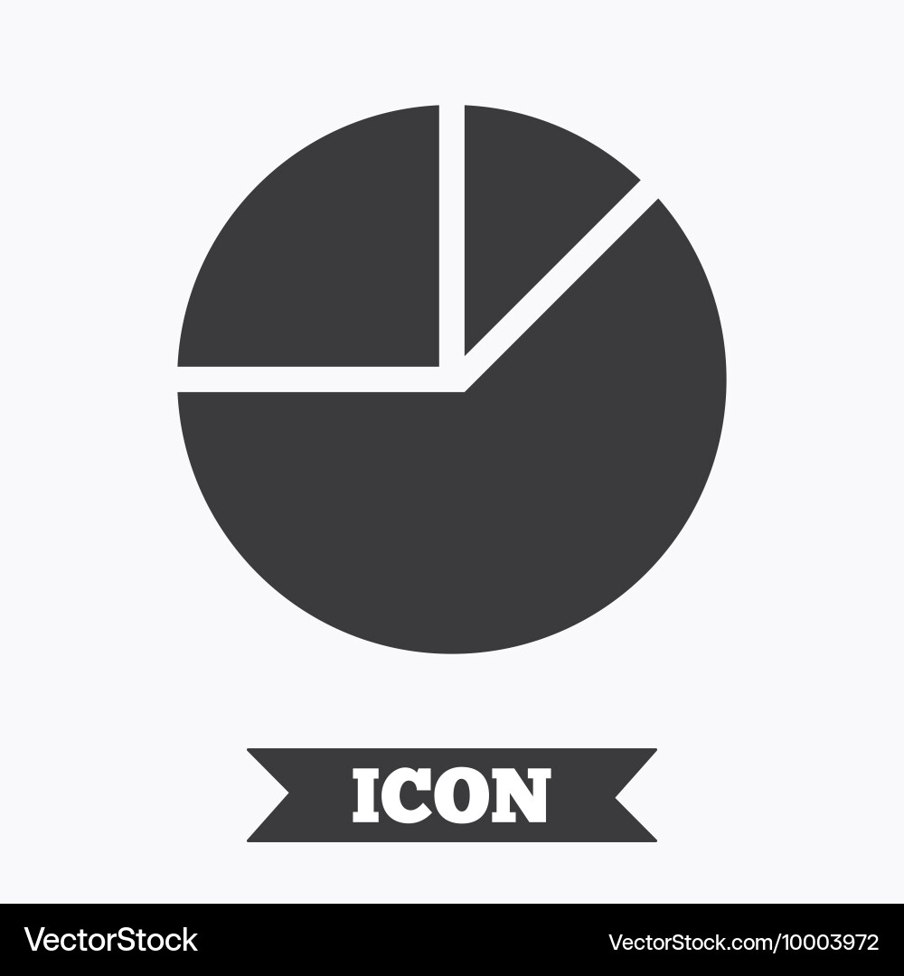Pie chart graph sign icon diagram button vector image