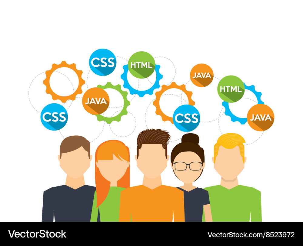 Programming language design Vector Image