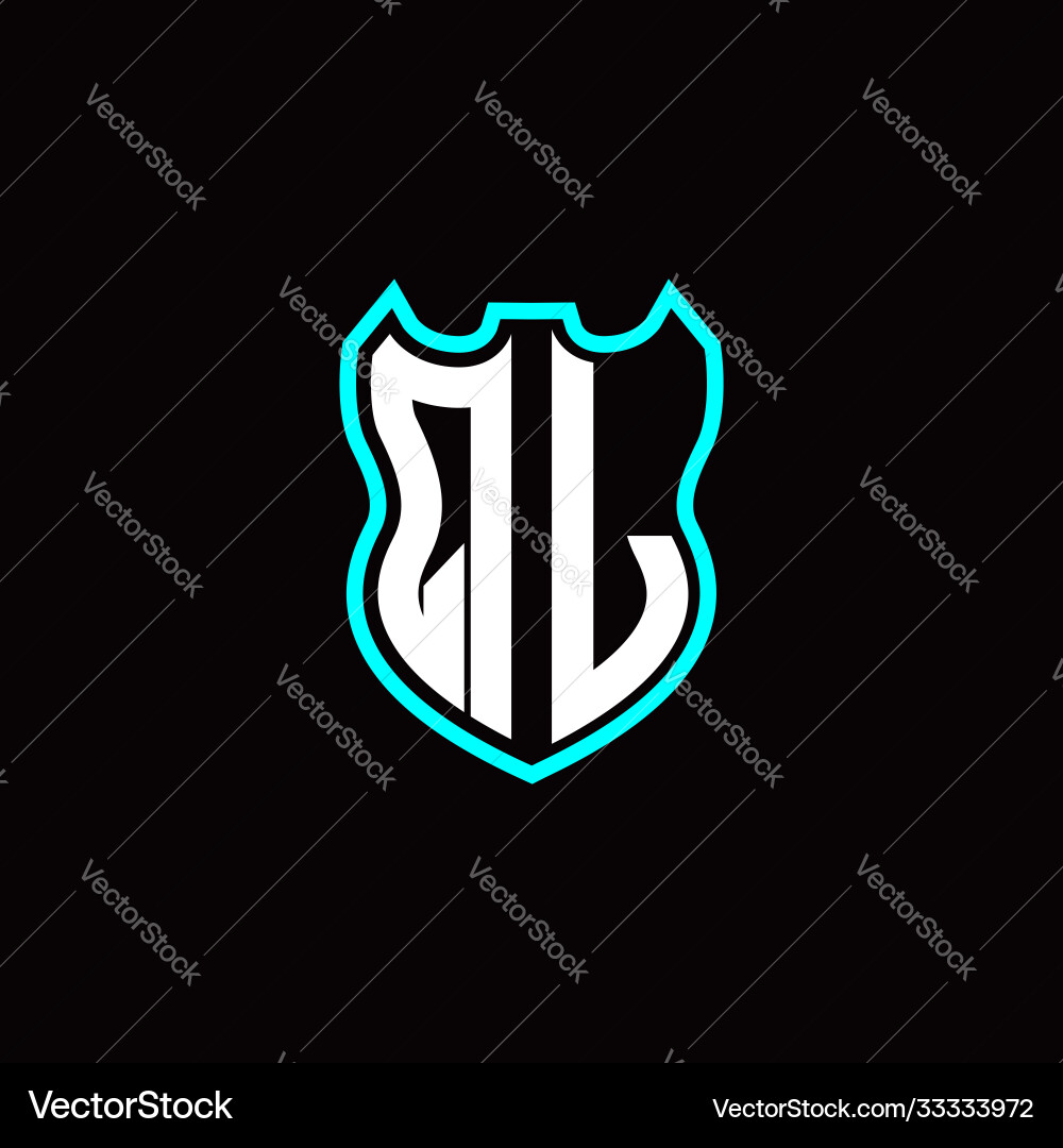 Q l initial logo design with shield shape Q l initial logo design with shield shape vector image
