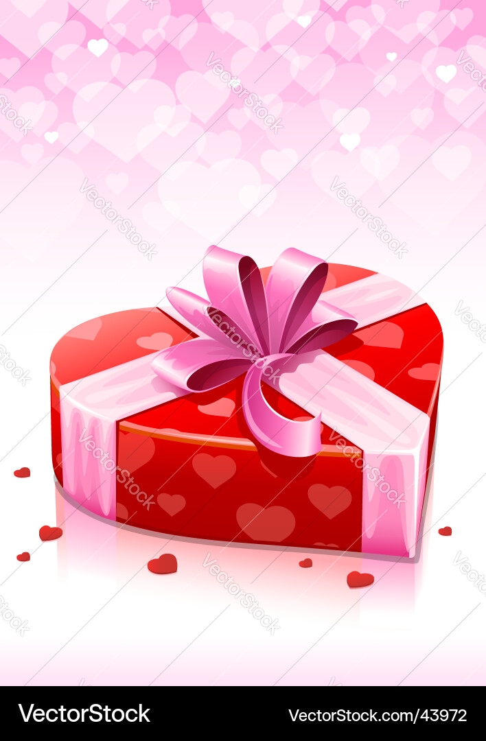 Red Heart Valentines Card Vektorbild