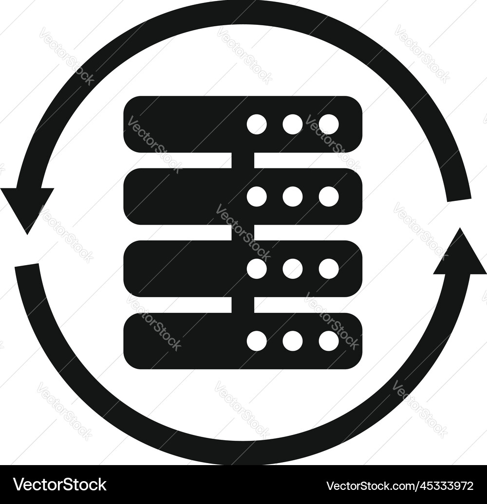 Server restore icon simple backup data Server restore icon simple backup data vector image