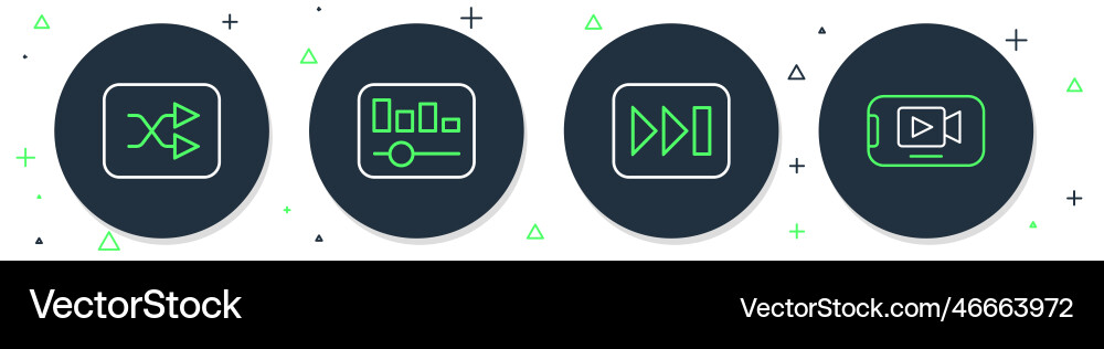 Set line music equalizer fast forward arrow Set line music equalizer fast forward arrow Vector Image