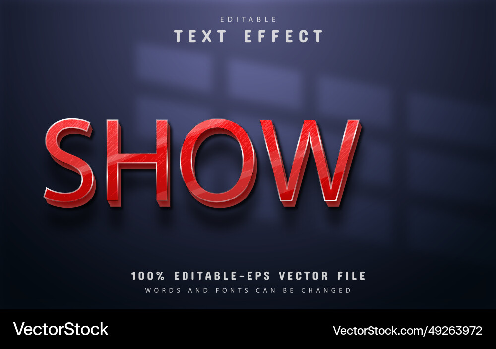 Show text red 3d style effect Show text red 3d style effect Vector Image