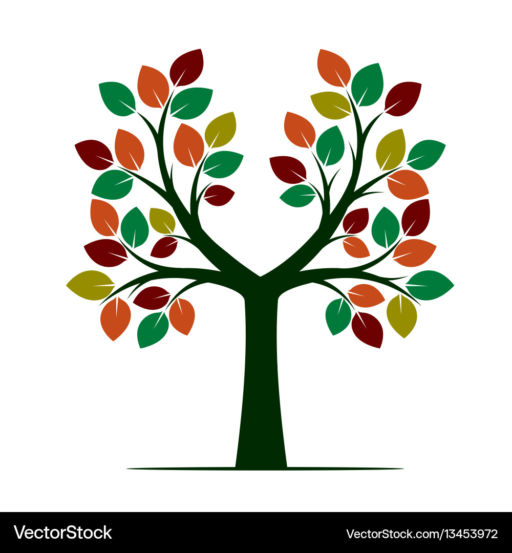 Tree with color leafs vector image