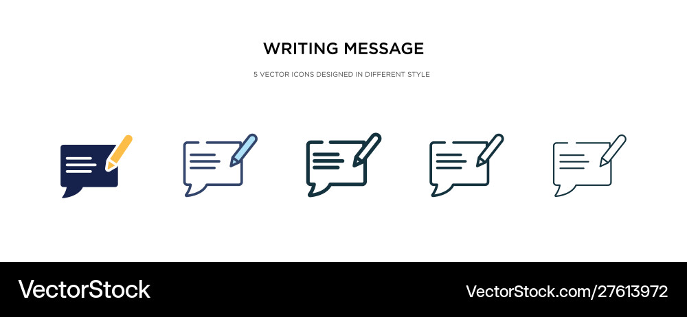 Writing message icon in different style two Writing message icon in different style two vector image