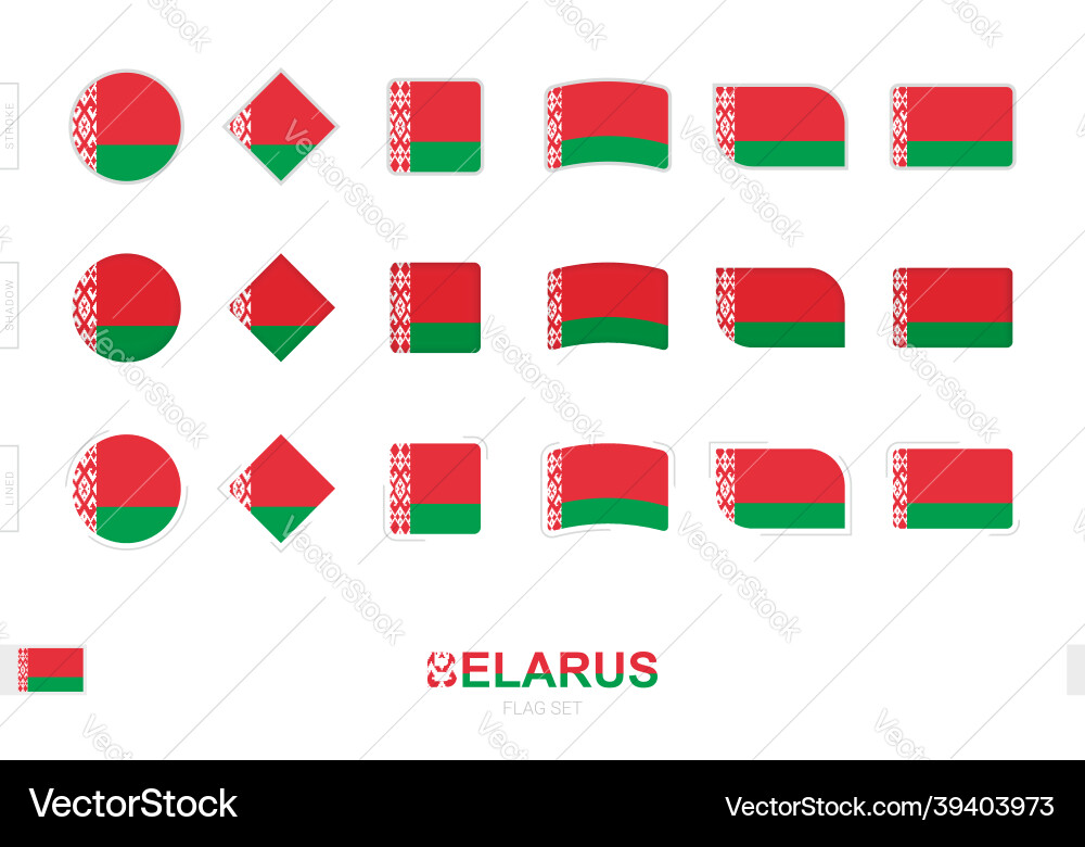 Belarus flag set simple flags of Vector Image