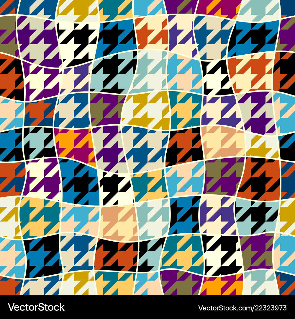 Classic hounds-tooth pattern in a patchwork Classic hounds-tooth pattern in a patchwork vector image