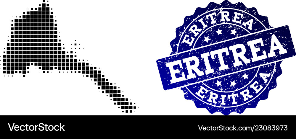 Collage of halftone dotted map eritrea Collage of halftone dotted map eritrea vector image