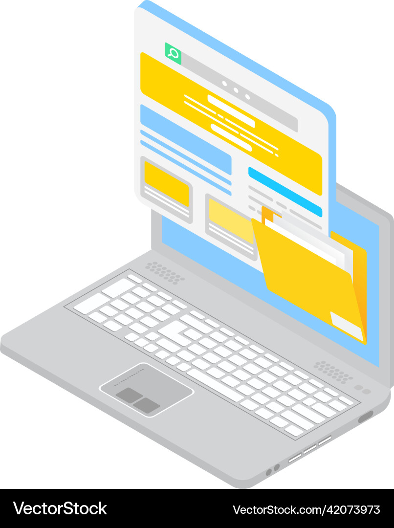 Computer file folder icon pc archive vector image