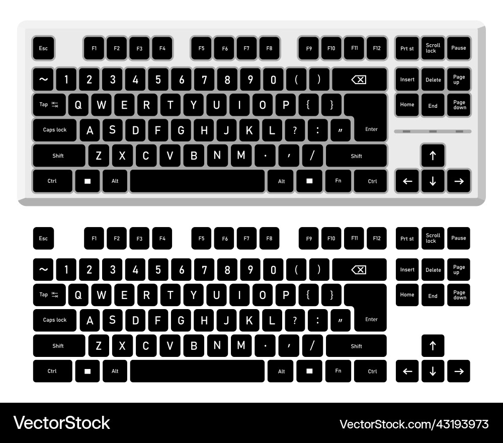Computer keyboard in simple flat Computer keyboard in simple flat vector image