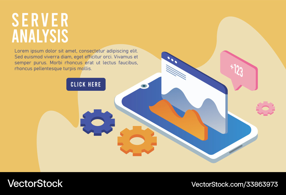 Data analysis tech with webpage template Data analysis tech with webpage template vector image