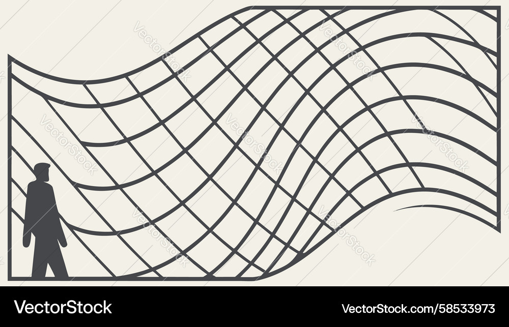 Dynamic Wavy Grid Pattern Vector Image