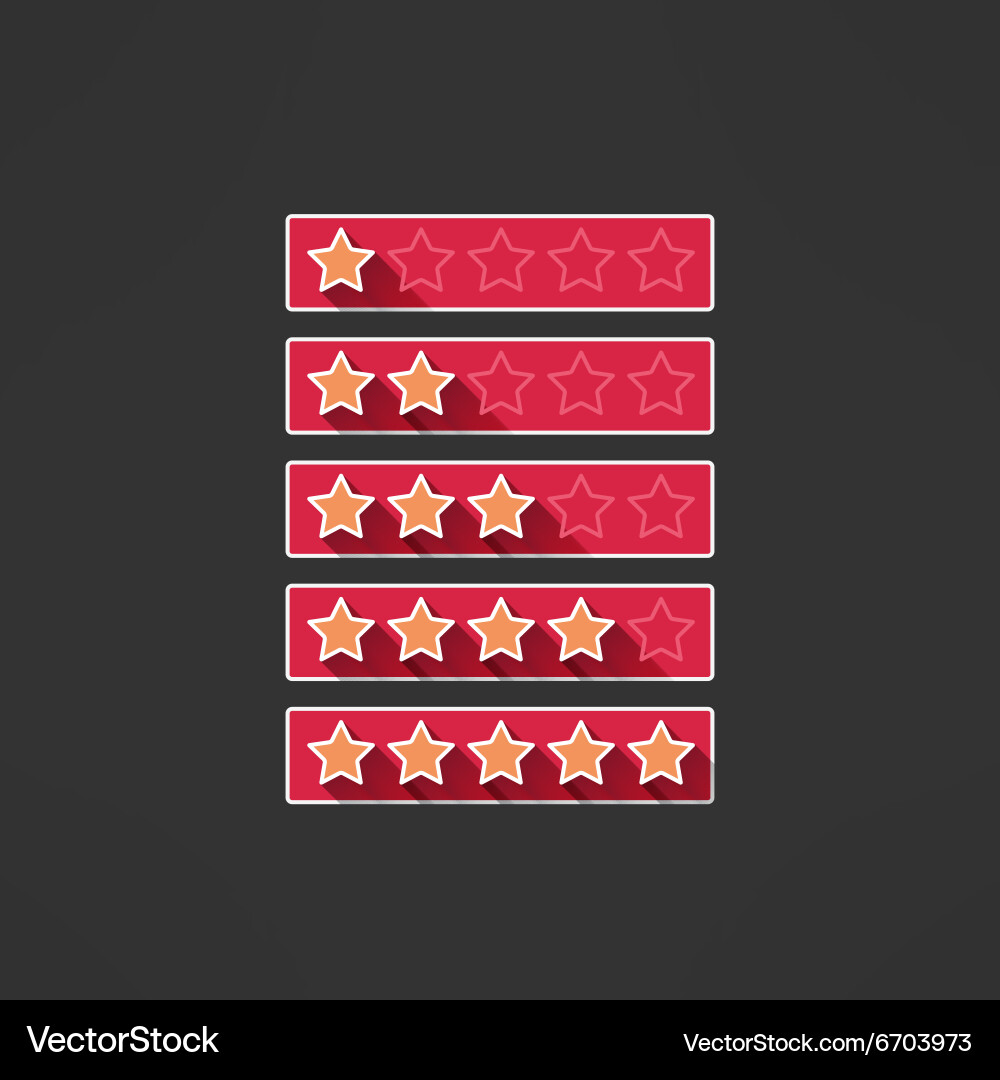 Five stars rating design elements in modern Vector Image