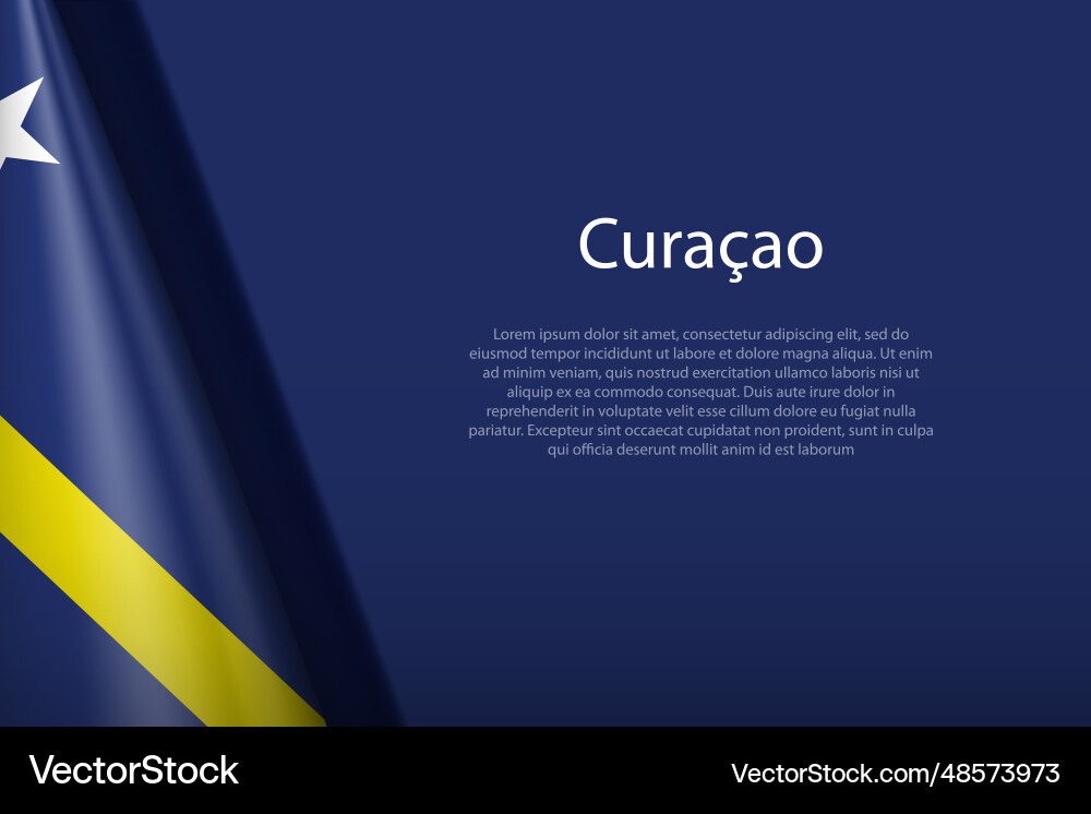 Flag curacao isolated on background with copyspace Vector Image