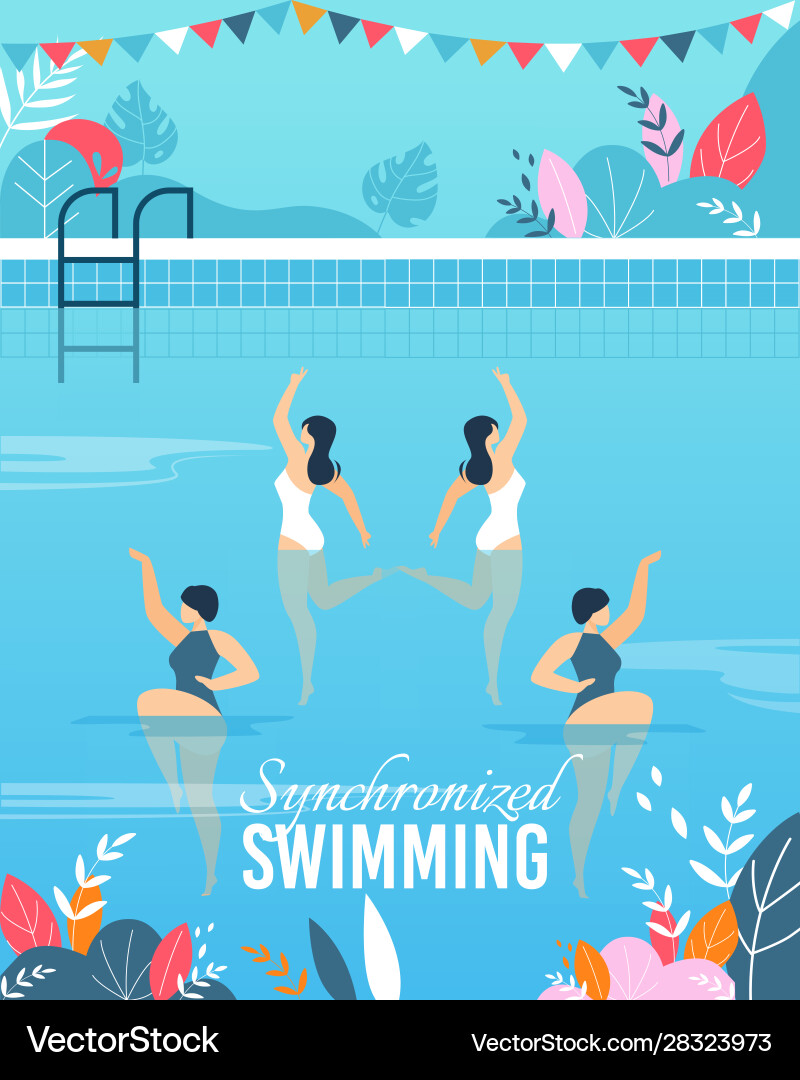 Flat a with join synchronized swimming performance Flat a with join synchronized swimming performance Vector Image