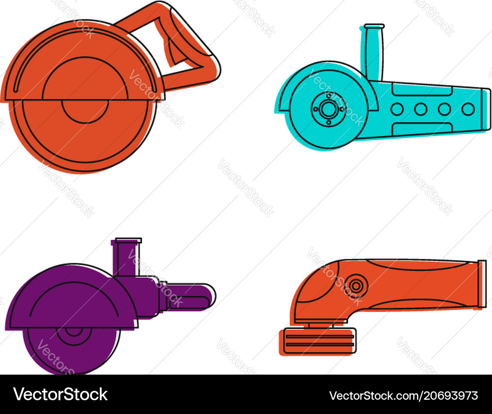 Flex icon set color outline style Flex icon set color outline style vector image