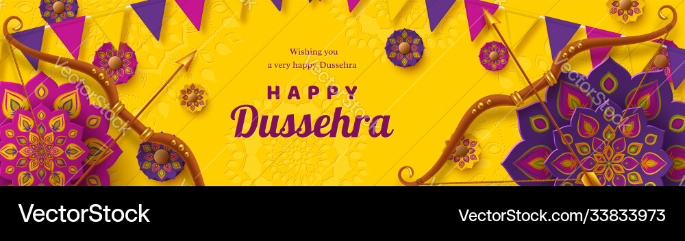 Happy dussehra banner Happy dussehra banner vector image